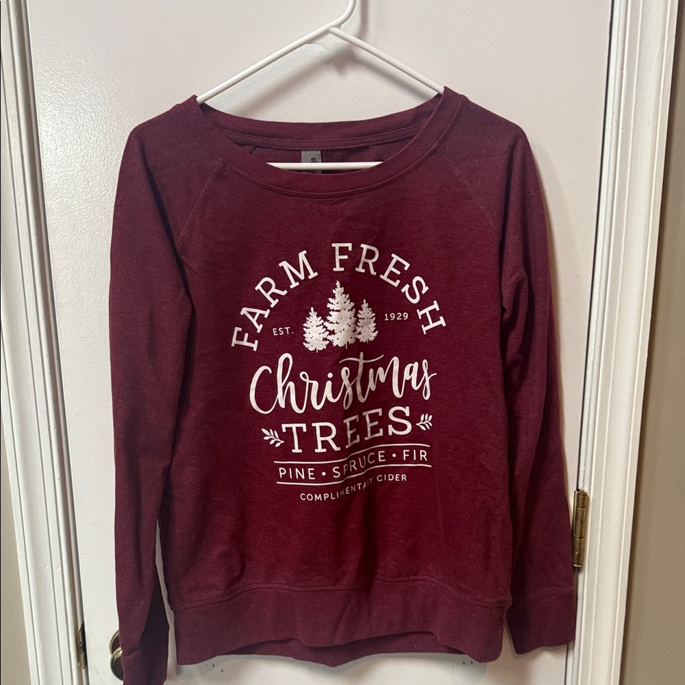 Burgundy Christmas Trees Sweatshirt